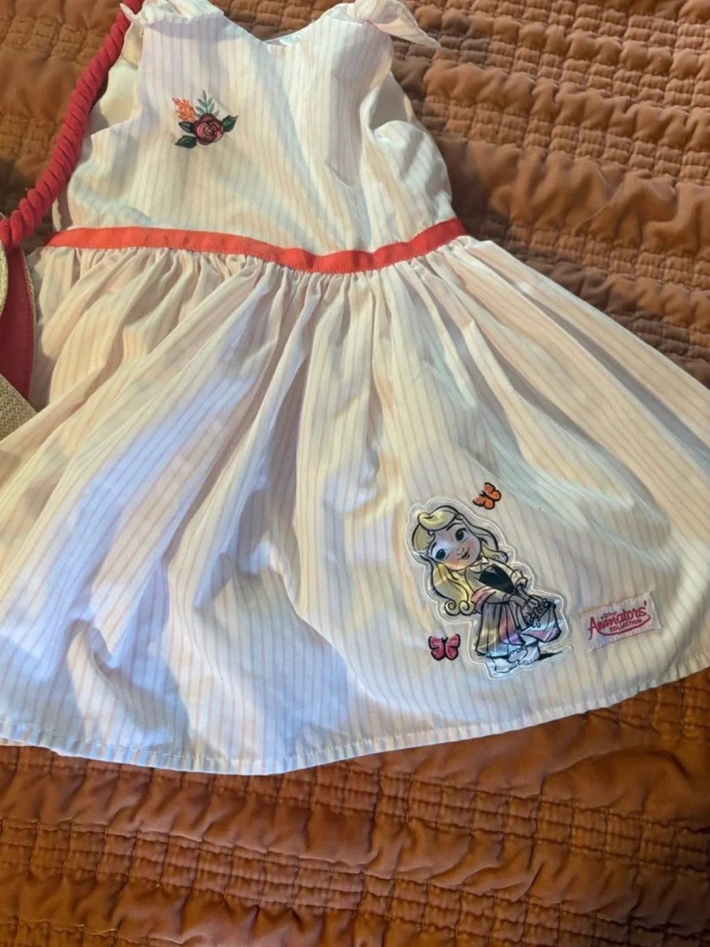 Disney parks sleeping beauty little animators dress and matching bag size 2t
